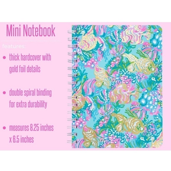 NWT Lilly Pulitzer Hardcover Spiral Notebook, 8.25" x 6.5" w/ 160 College Ruled - Picture 2 of 6
